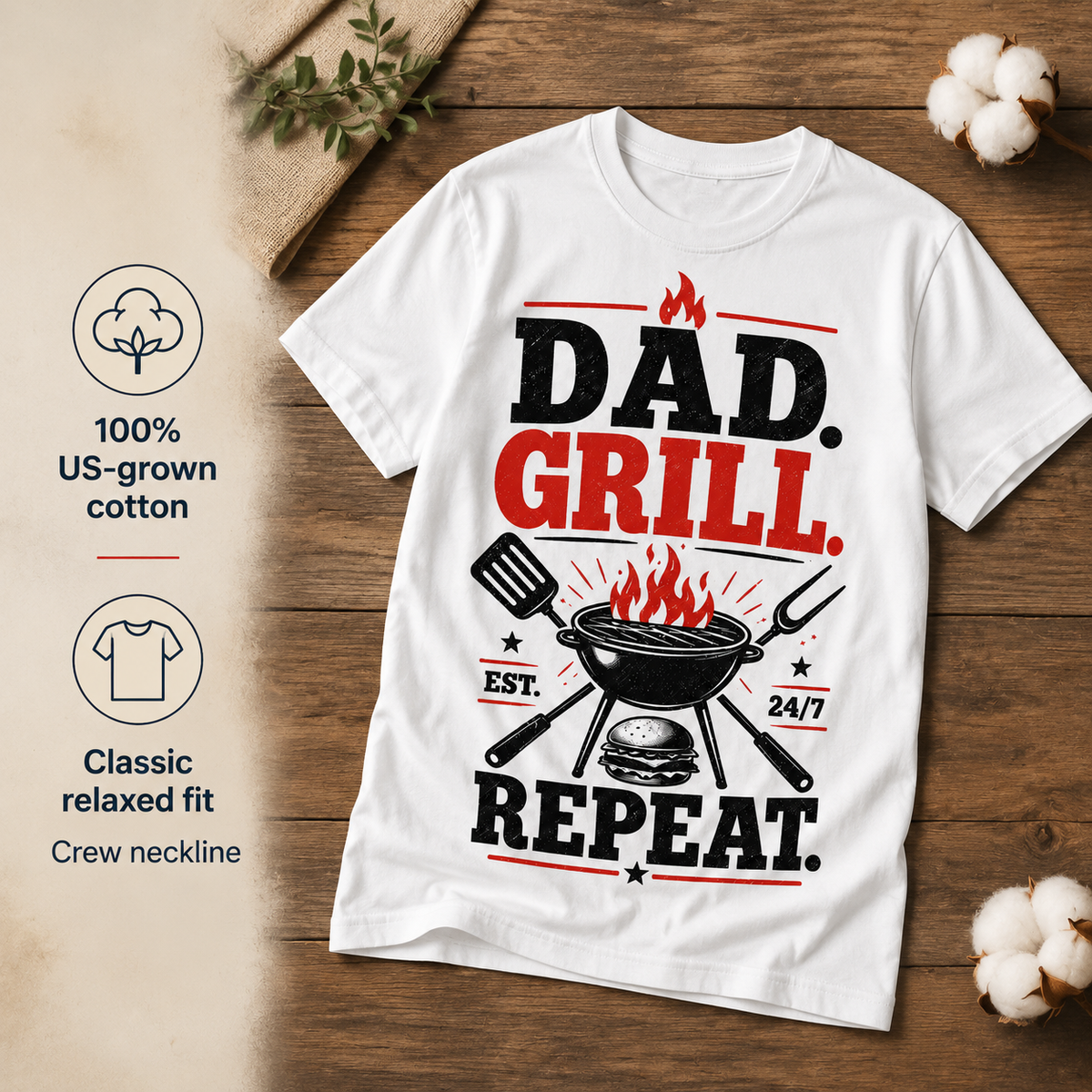 Dad. Grill. Repeat. Tee
